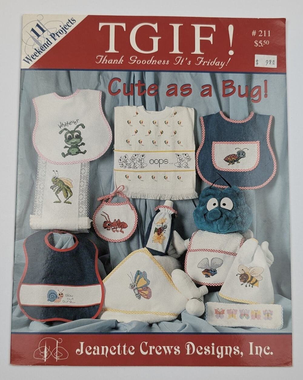 Jeanette Crews Designs, Inc. Cross Stitch Pattern Cute As A Bug Booklet